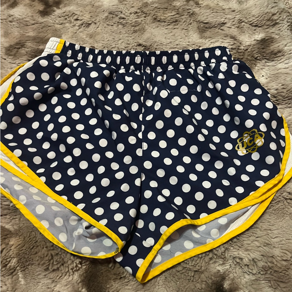 Varsity Navy Polka Dot gym shorts